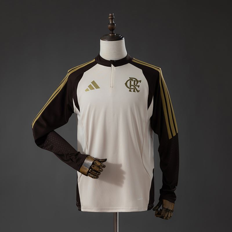 Blusa de Treino Flamengo 26/27 Bege Manga Longa