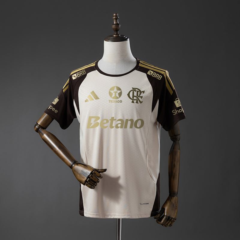 Camisa de Treino Flamengo 26/27 Bege Com Patrocínios