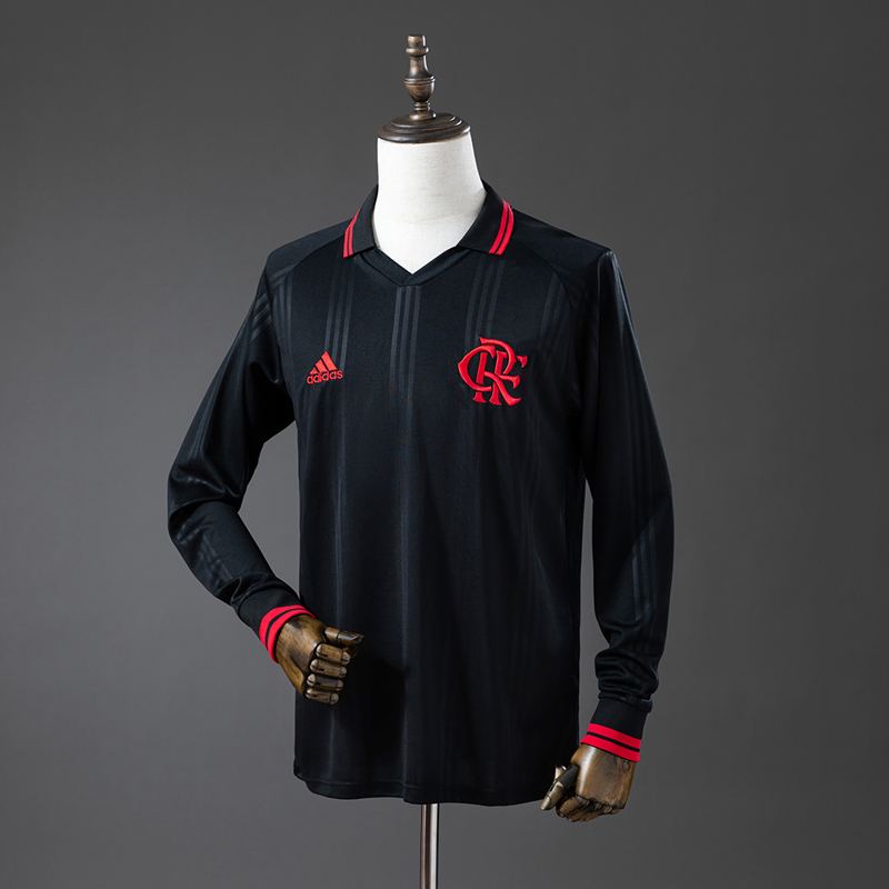 Camisa Flamengo 2019/20 Retrô Preta Manga Longa