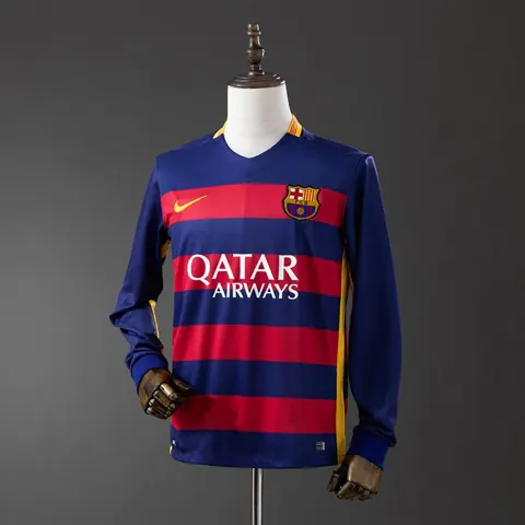 Camisa Barcelona 2015/16 Retrô Manga Longa