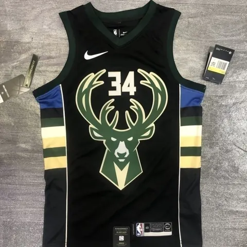 Regata Milwaukee Bucks Preta Alce Nike