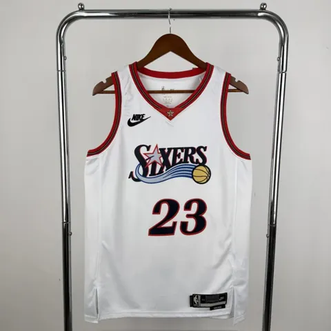 Regata Philadelphia 76ers Retrô Branca #23 James