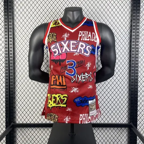 Regata Retrô Philadelphia Vermelha 76ers 96/97